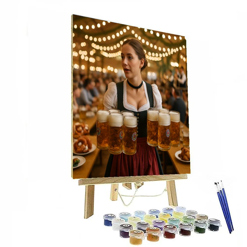 Oktoberfest Tent Toast Munich Warm Lights painting number kit