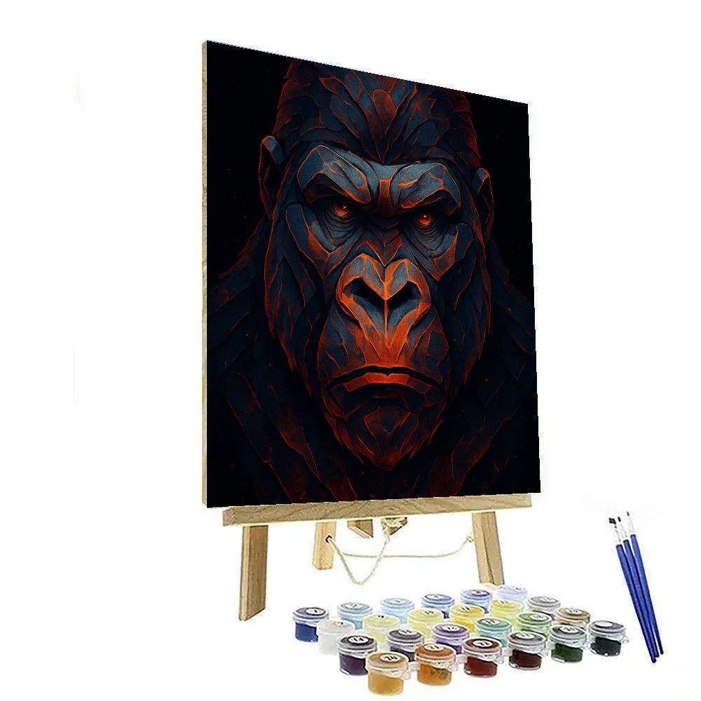 Volcanic Ember Gorilla Focus Number painting