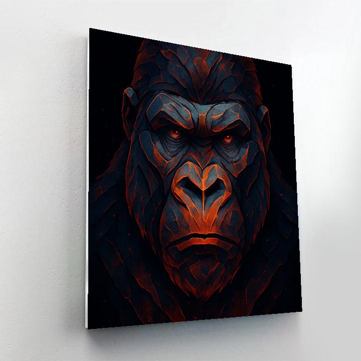 Volcanic Ember Gorilla Focus Number painting