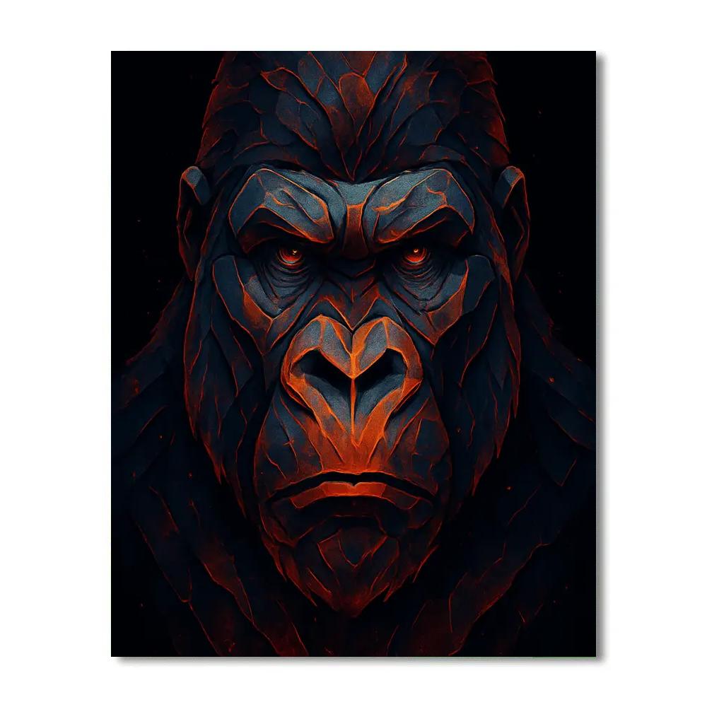 Volcanic Ember Gorilla Focus Number painting