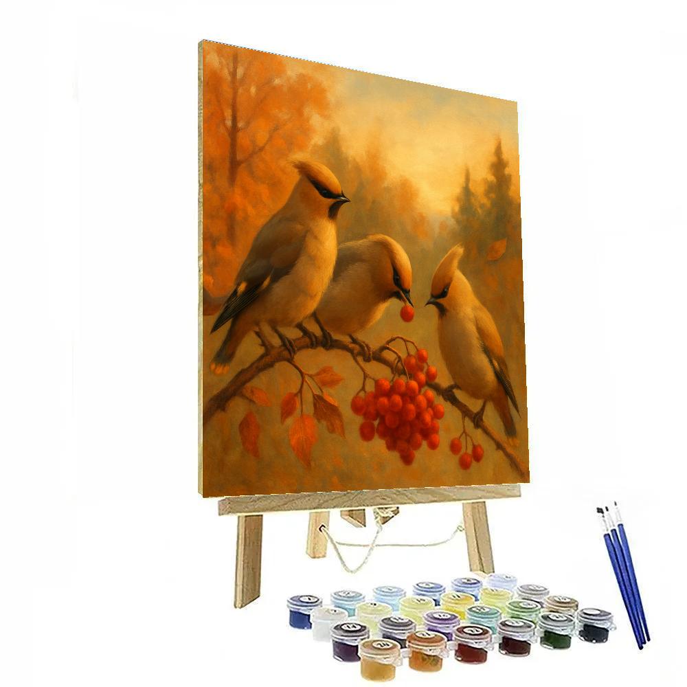 Autumn Rowan Feast For Waxwings Paint by numbers art