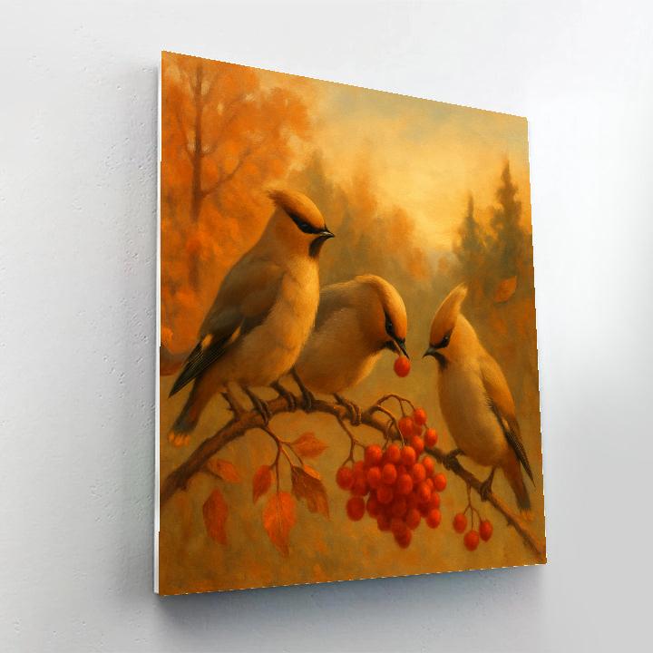 Autumn Rowan Feast For Waxwings Paint by numbers art