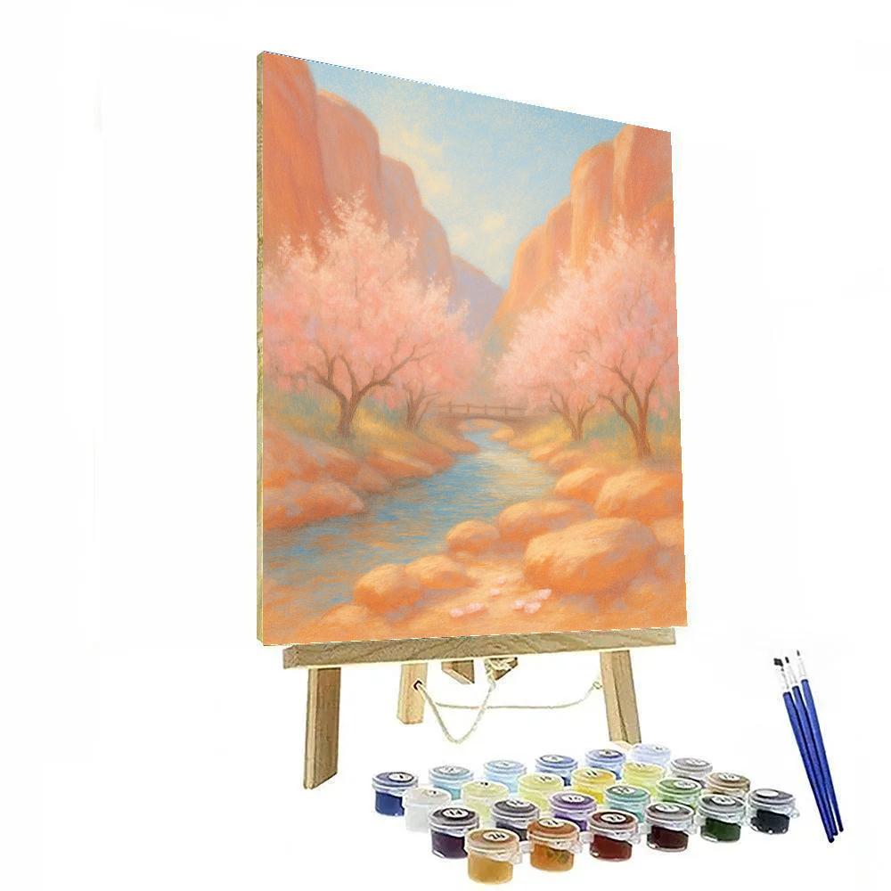 Sunlit Canyon Orchard In Early Bloom painting number kit
