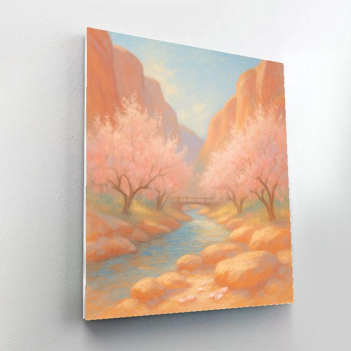 Sunlit Canyon Orchard In Early Bloom painting number kit