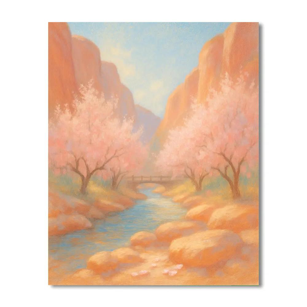 Sunlit Canyon Orchard In Early Bloom painting number kit