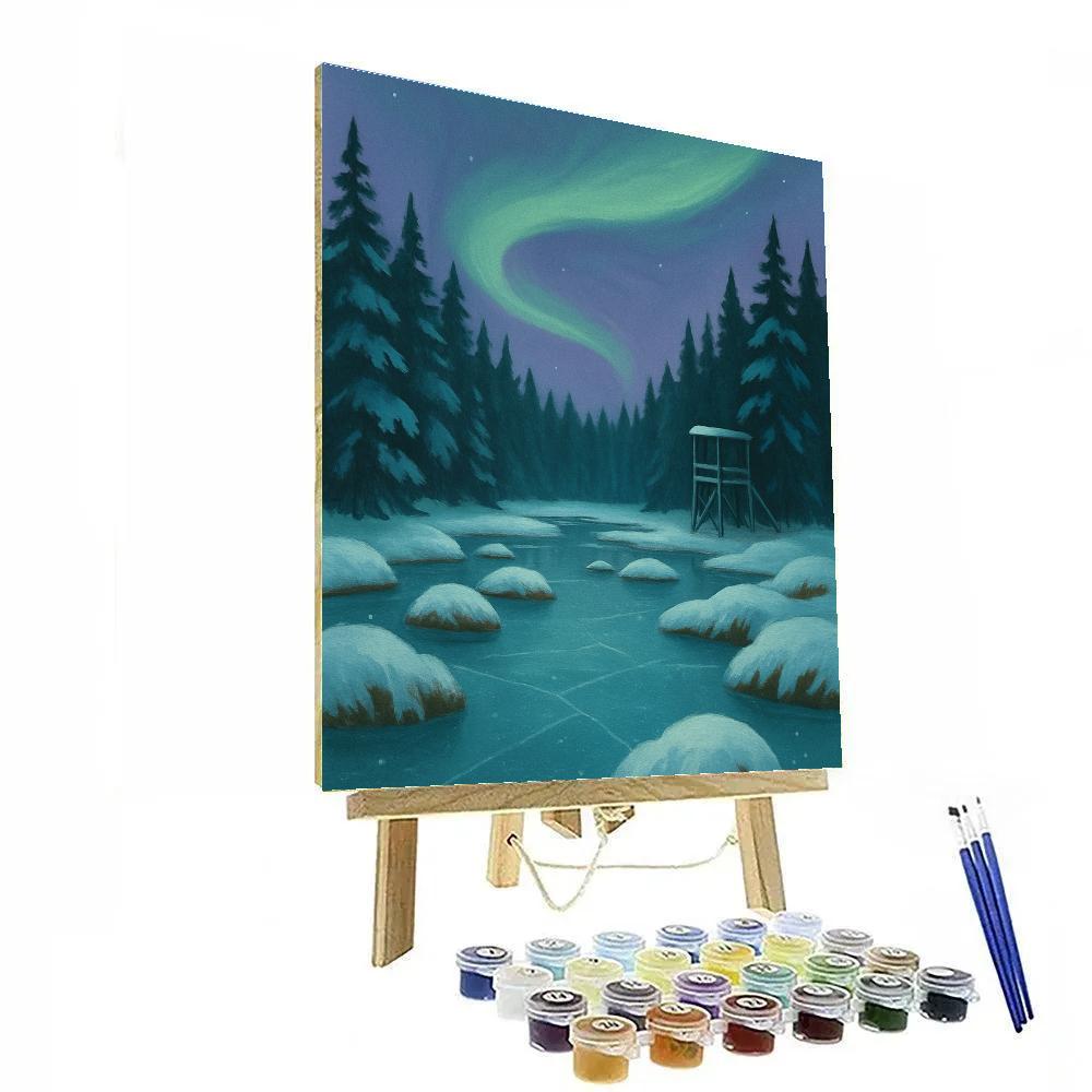 Aurora Over The Cedar Marsh DIY paint by numbers
