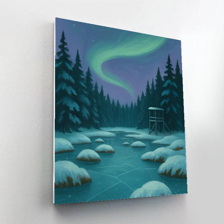 Aurora Over The Cedar Marsh DIY paint by numbers