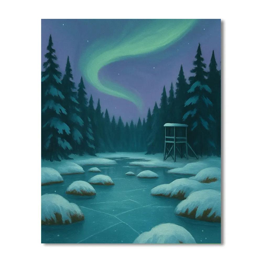 Aurora Over The Cedar Marsh DIY paint by numbers