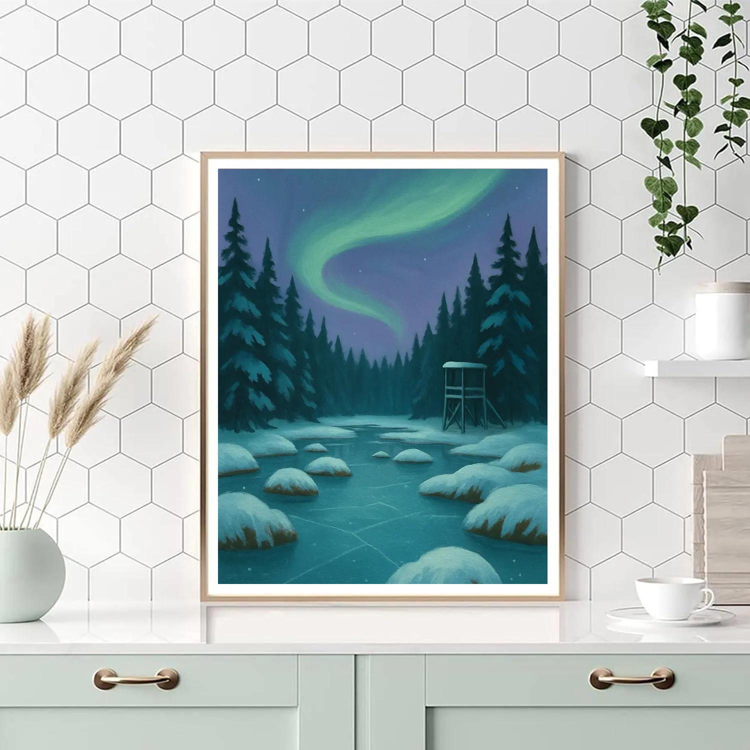 Aurora Over The Cedar Marsh DIY paint by numbers