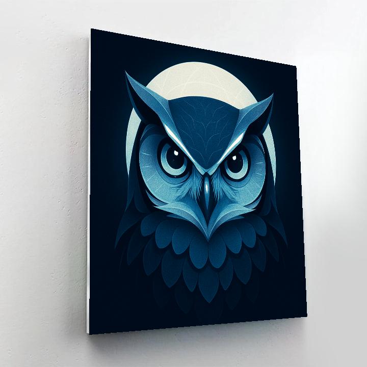 Moonlit Silver Owl Oracle paint by number