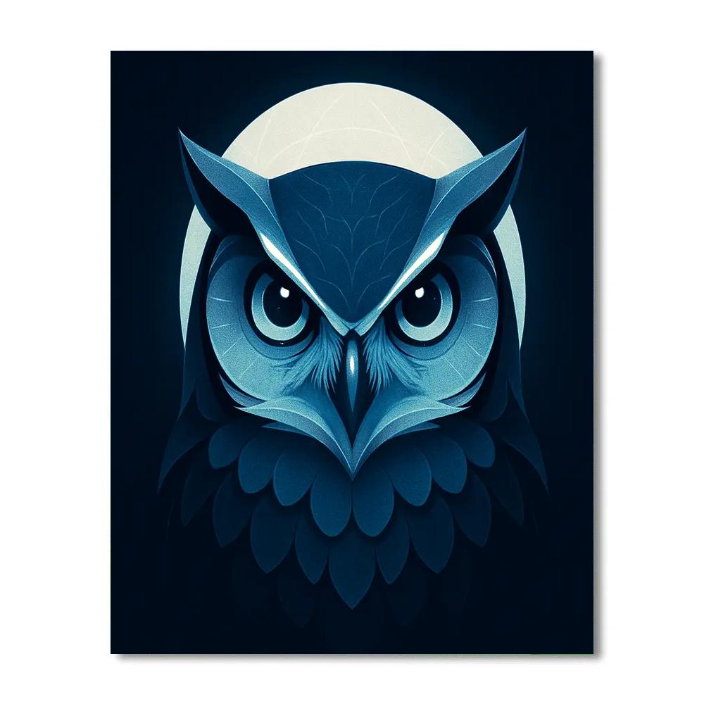 Moonlit Silver Owl Oracle paint by number