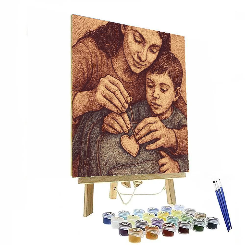 Thread And Needle Heart Patch Numbered painting kits