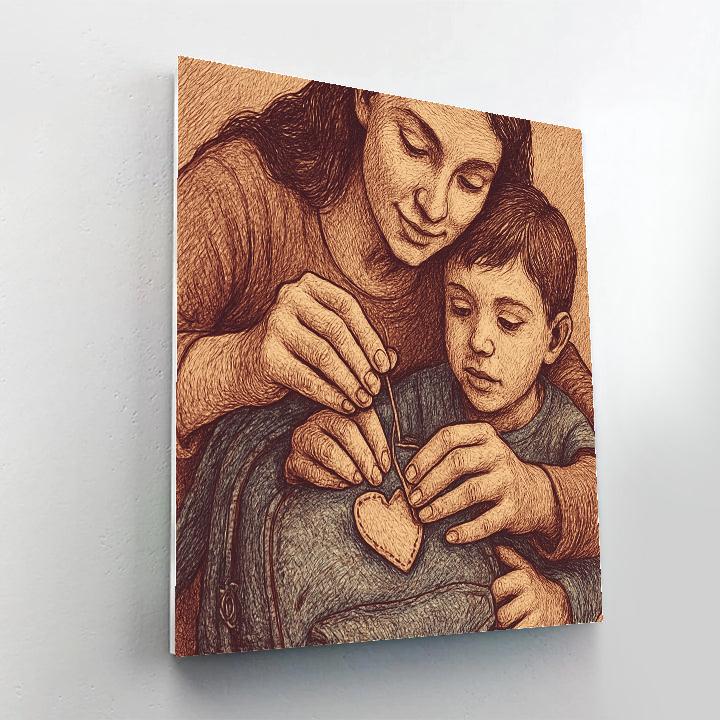 Thread And Needle Heart Patch Numbered painting kits