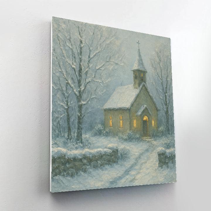 Country Church Beneath Silver Branches Paint by numbers art