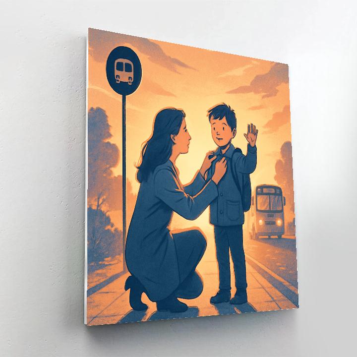 Sunrise Bus Stop Goodbye And Wave paint by numbers