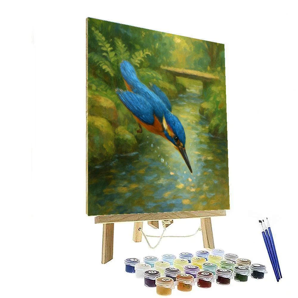 Kingfisher Splash In The Garden Stream Paint by numbers kits