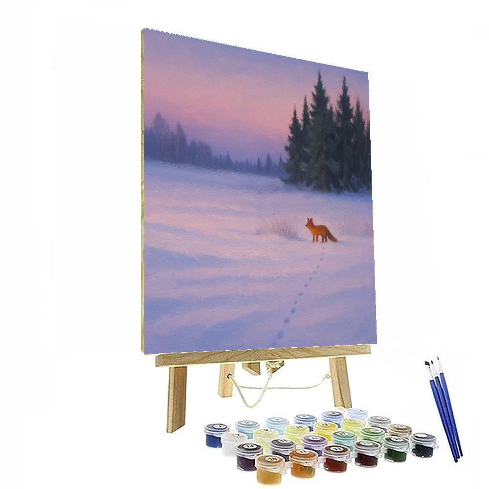 Fox Tracks Through The Lavender Twilight Meadow Number painting