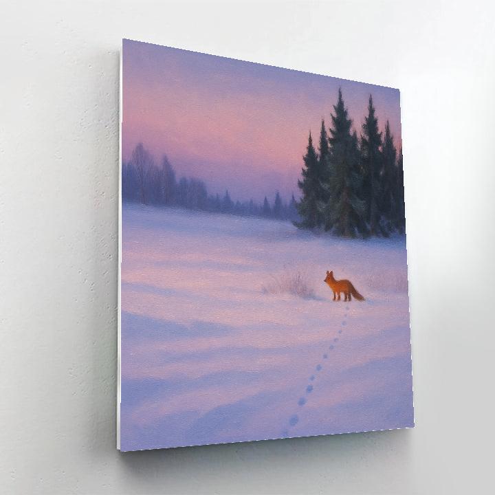 Fox Tracks Through The Lavender Twilight Meadow Number painting