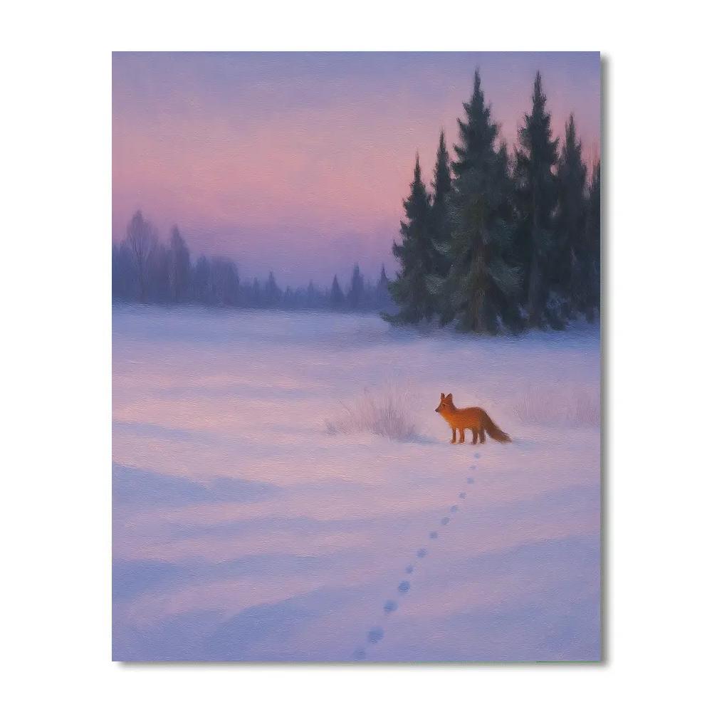 Fox Tracks Through The Lavender Twilight Meadow Number painting