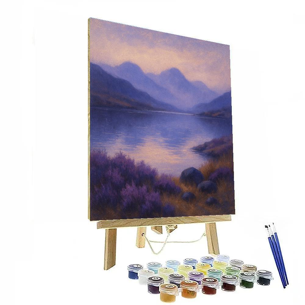 Lavender Fog Over The Highland Loch Number painting