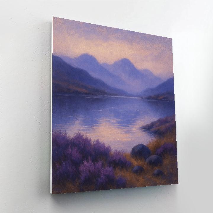 Lavender Fog Over The Highland Loch Number painting