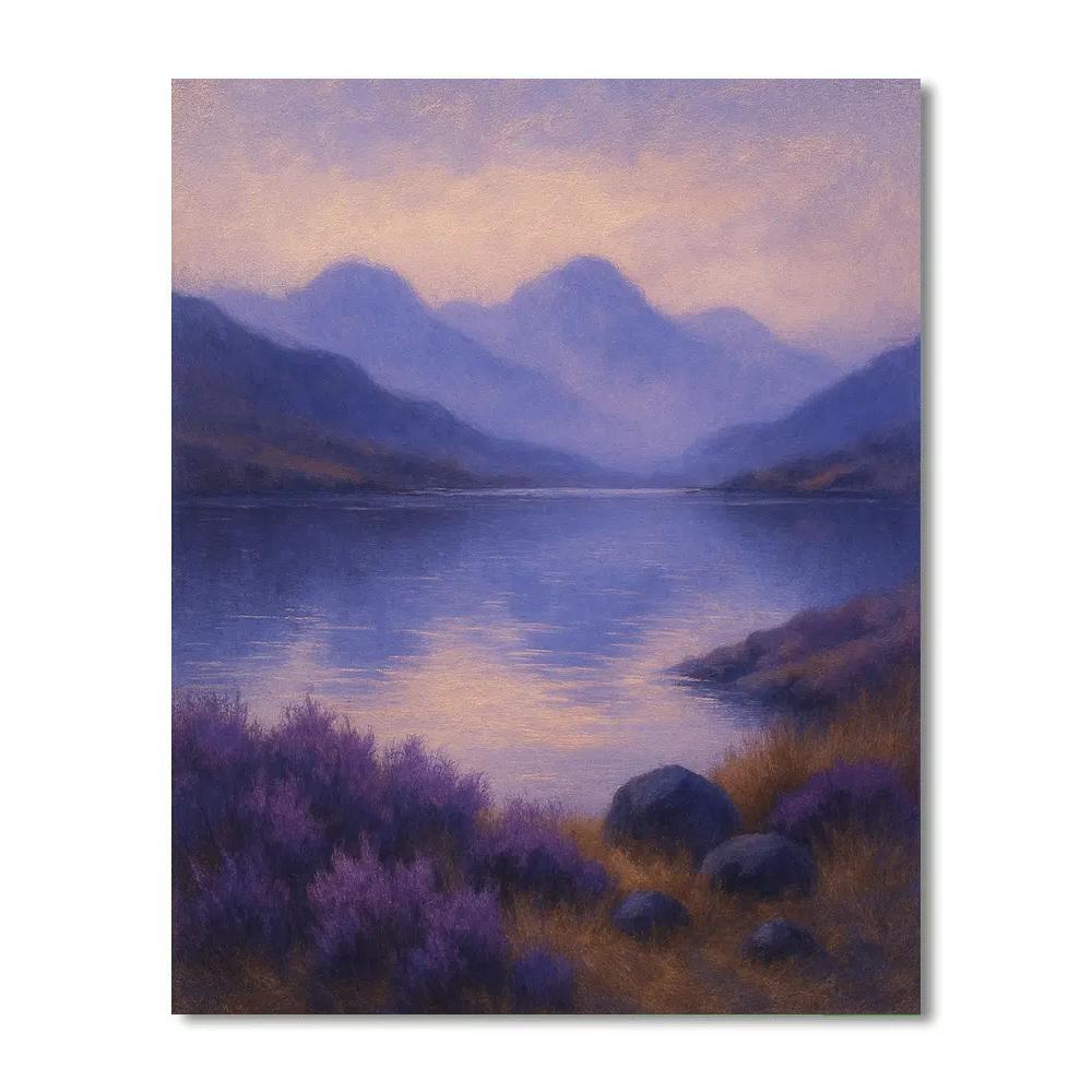 Lavender Fog Over The Highland Loch Number painting