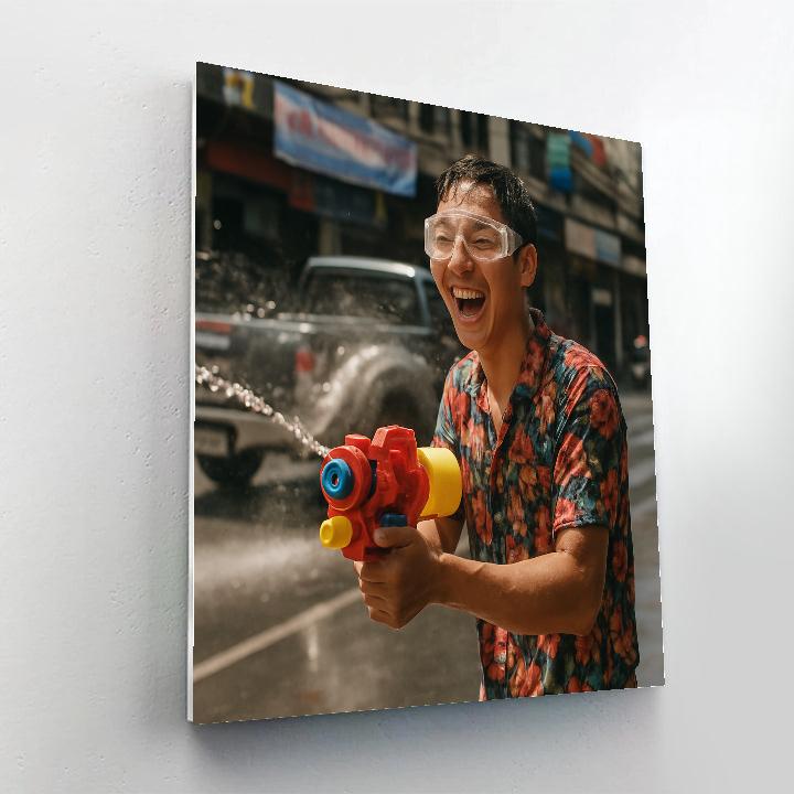 Songkran Water Splash Bangkok Midday DIY paint by numbers