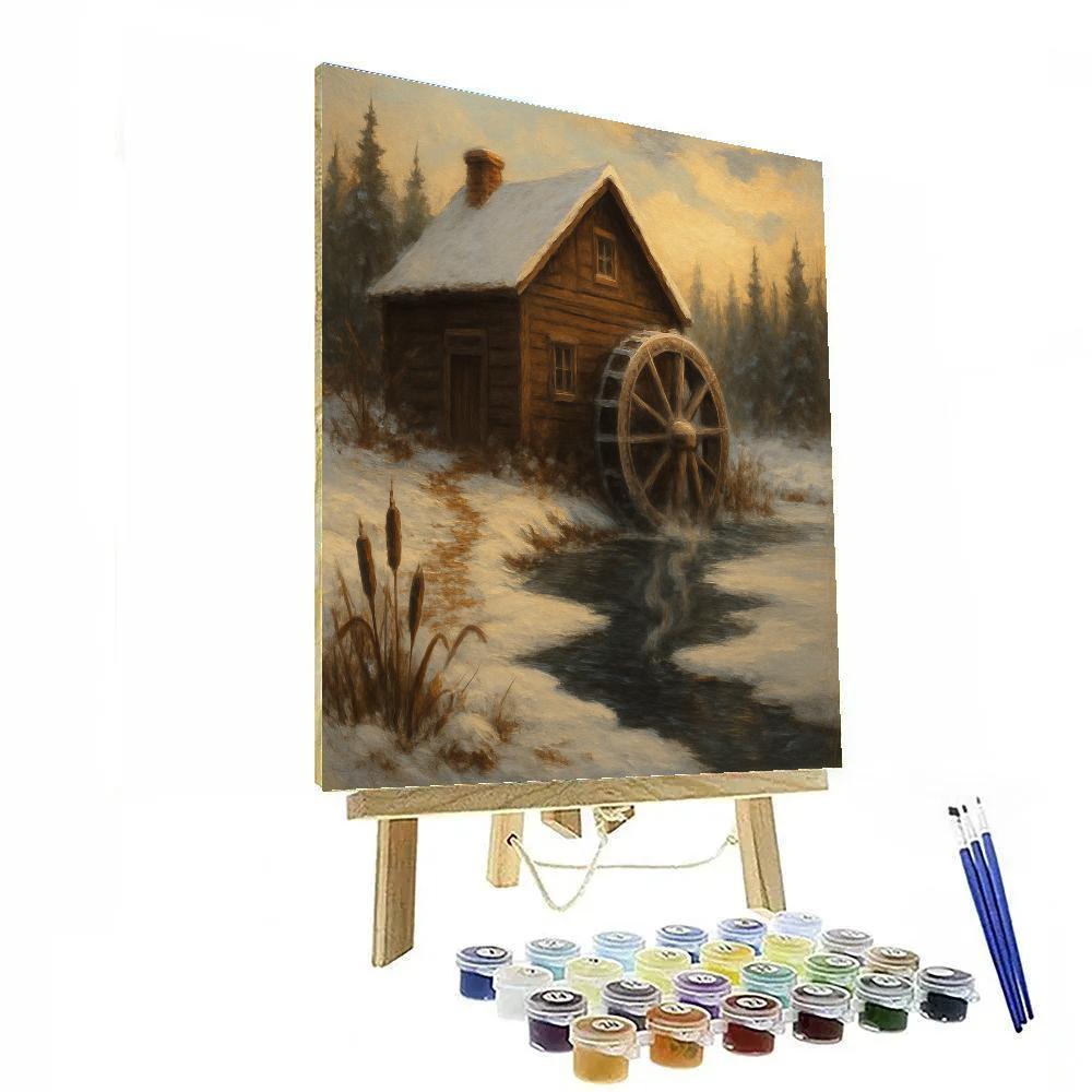 Steam Curling Above The Winter Millpond paint by number