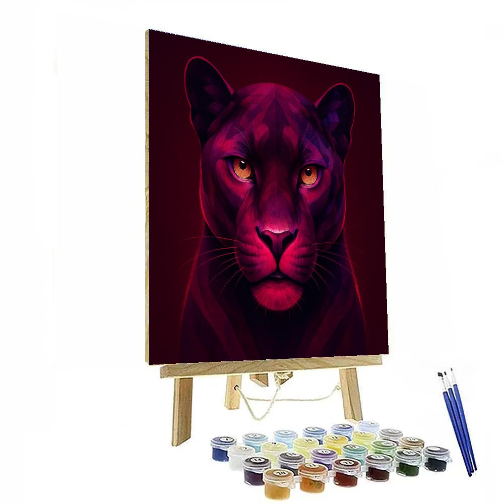 Rose Quartz Panther Poise Paint by numbers art