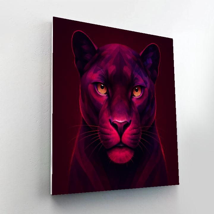 Rose Quartz Panther Poise Paint by numbers art