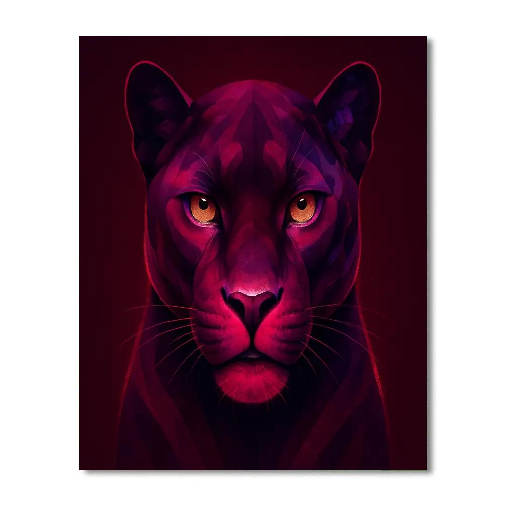 Rose Quartz Panther Poise Paint by numbers art