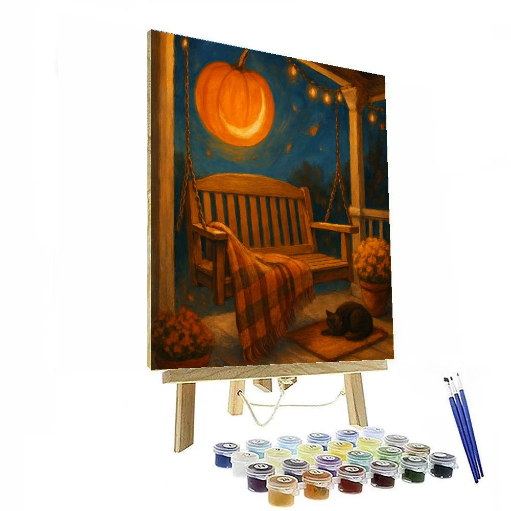 Porch Swing Under The Pumpkin Moon DIY paint by numbers