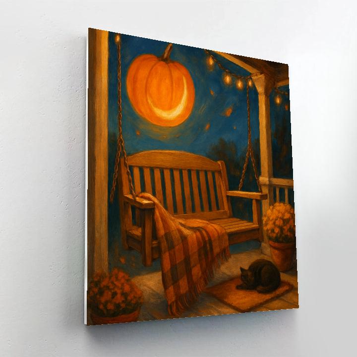 Porch Swing Under The Pumpkin Moon DIY paint by numbers