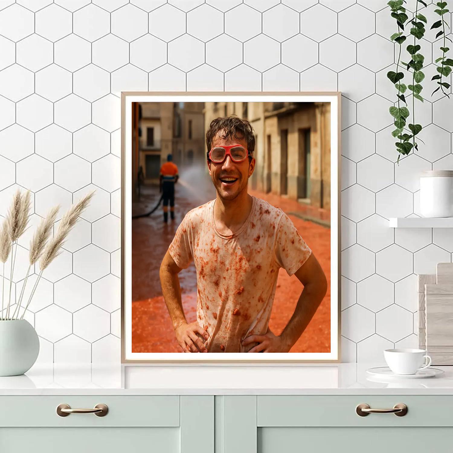La Tomatina Aftermath Buñol Street Red Pulp painting number kit