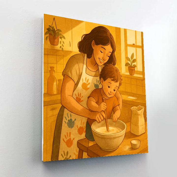 Handprint Apron Cooking Lesson paint by color
