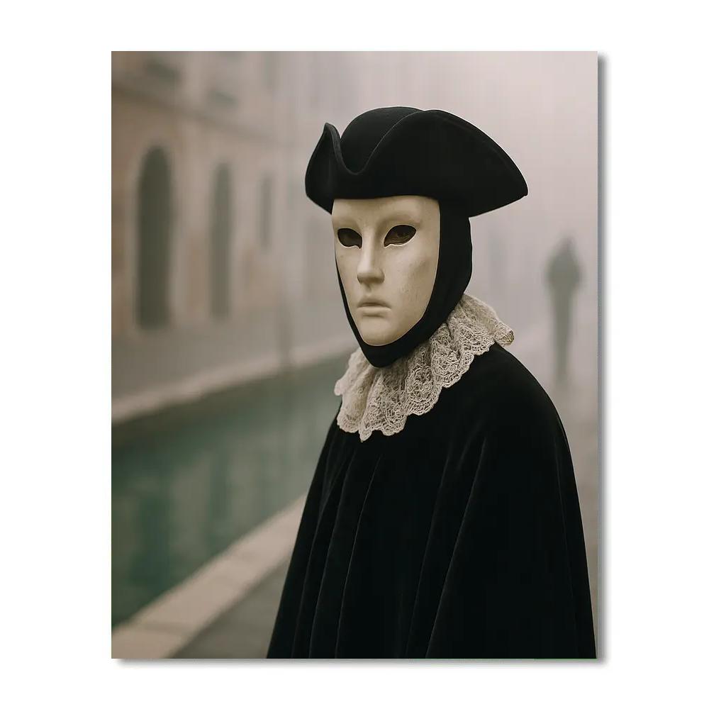 Venice Carnival Mask Detail In Morning Fog DIY paint by numbers