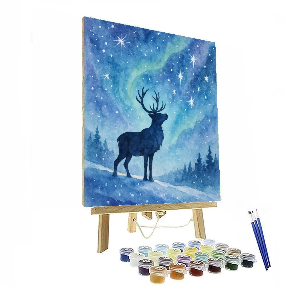 Reindeer Stargazing On Crystal Ridge DIY paint by numbers