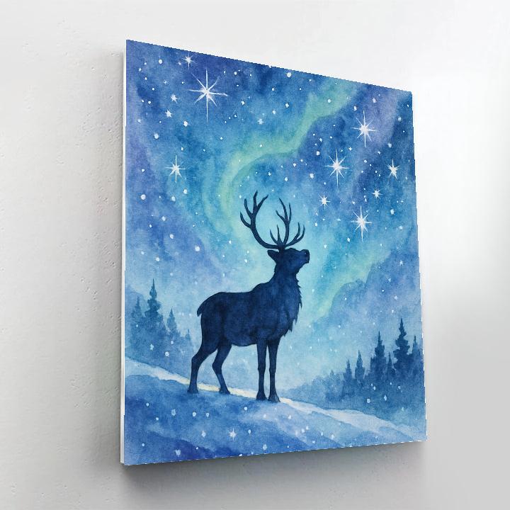 Reindeer Stargazing On Crystal Ridge DIY paint by numbers