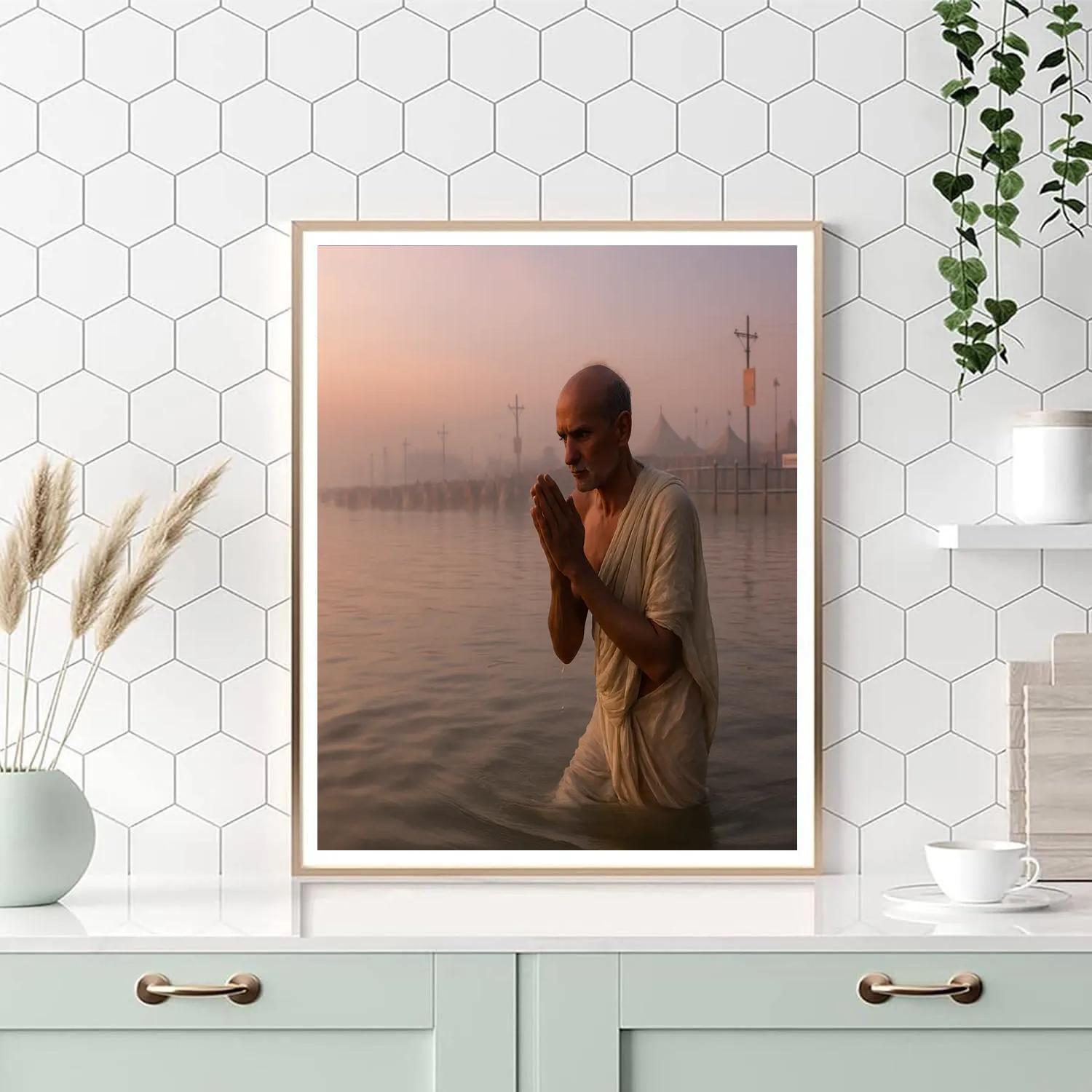 Kumbh Mela Riverside Dawn Dip Number painting