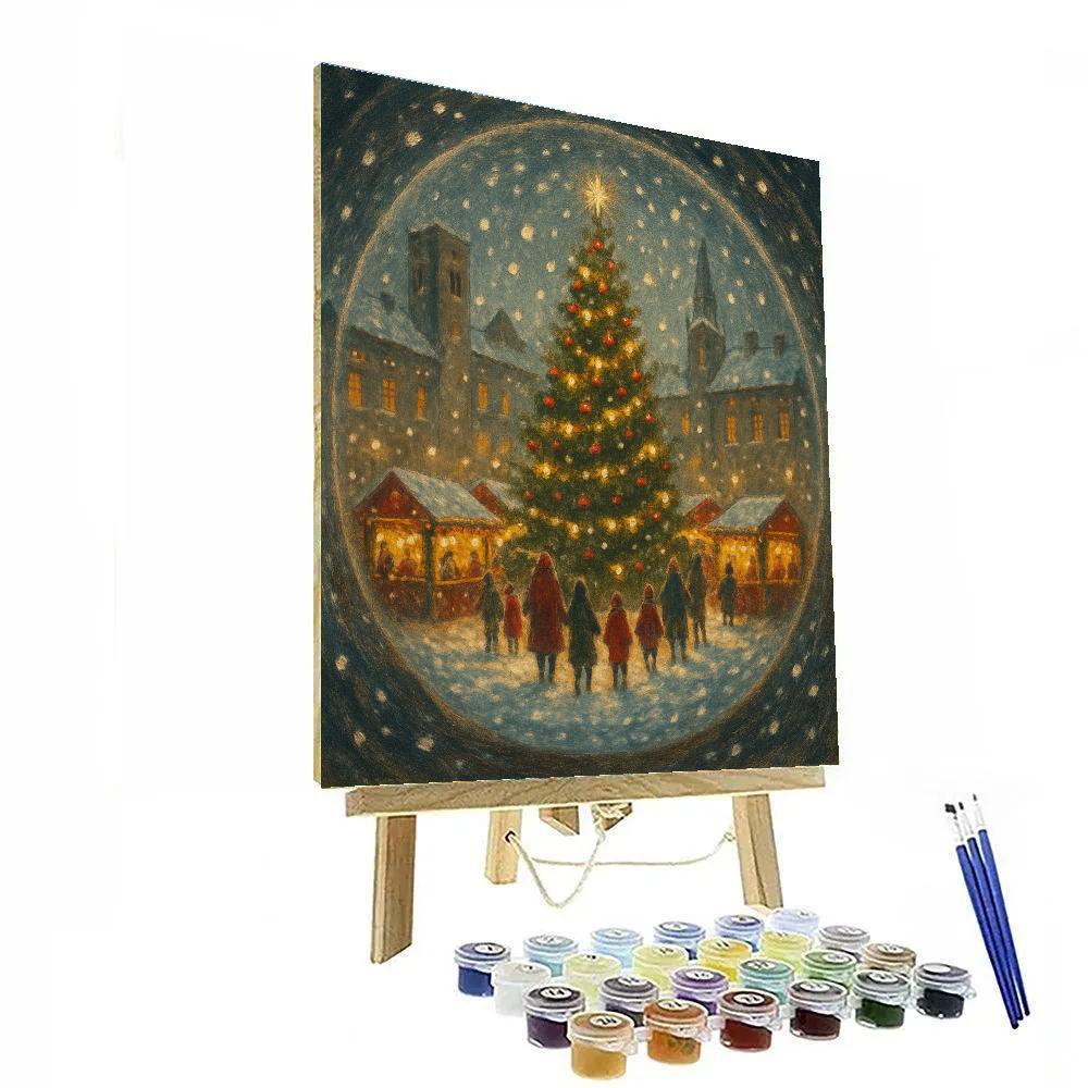 Snowglobe Town Square Wonder Number painting