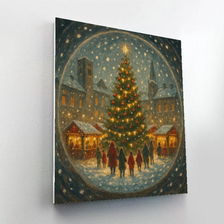 Snowglobe Town Square Wonder Number painting