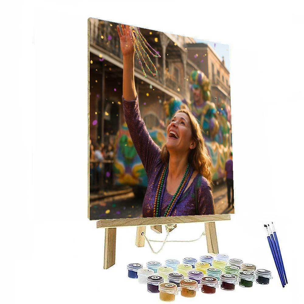 Mardi Gras Bead Catch New Orleans Balcony Numbered painting kits