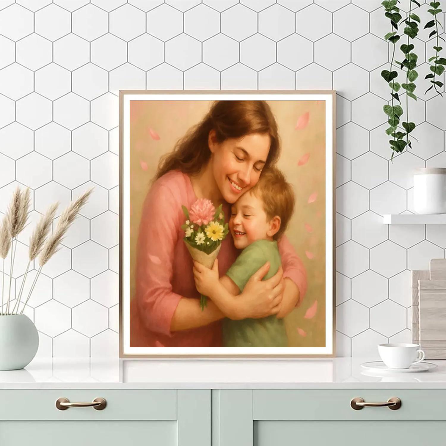 Handmade Bouquet Exchange Hug Painting by numbers kit