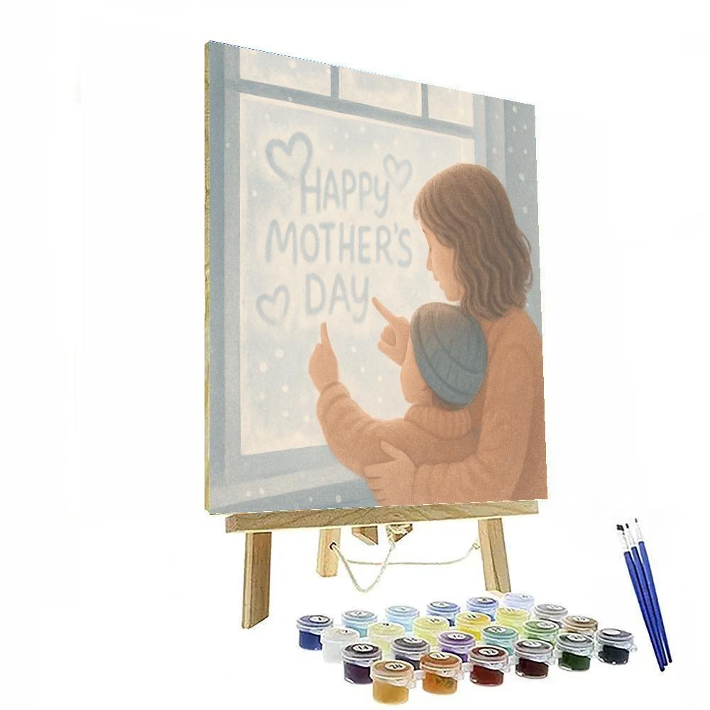 Window Frost Drawing Hearts Painting by numbers kit