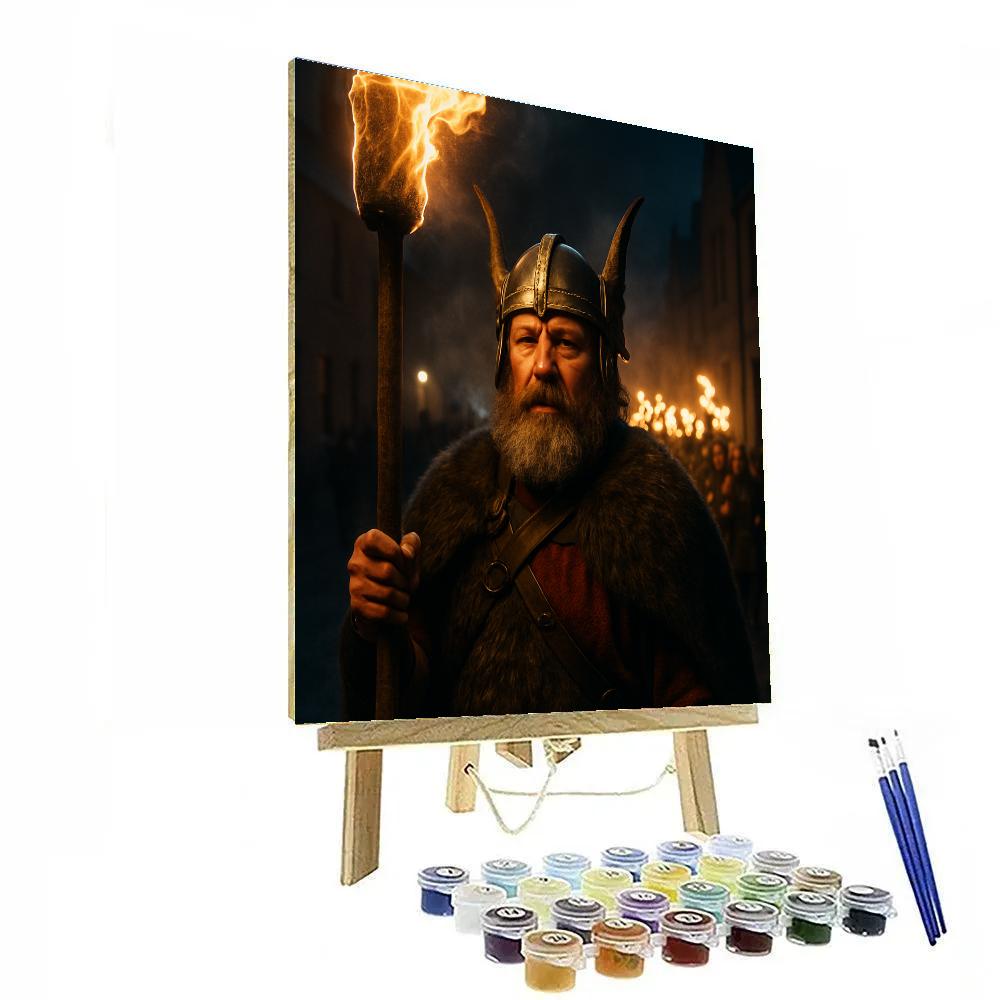 Up Helly Aa Torchlight Lerwick Night painting number kit
