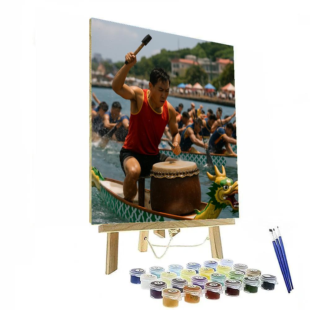 Dragon Boat Festival Start Line Hong Kong Harbor Numbered painting kits