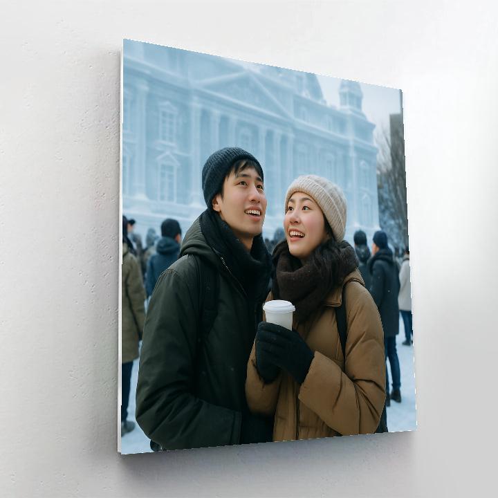 Sapporo Snow Festival Ice Sculpture Crowd Painting by numbers kit