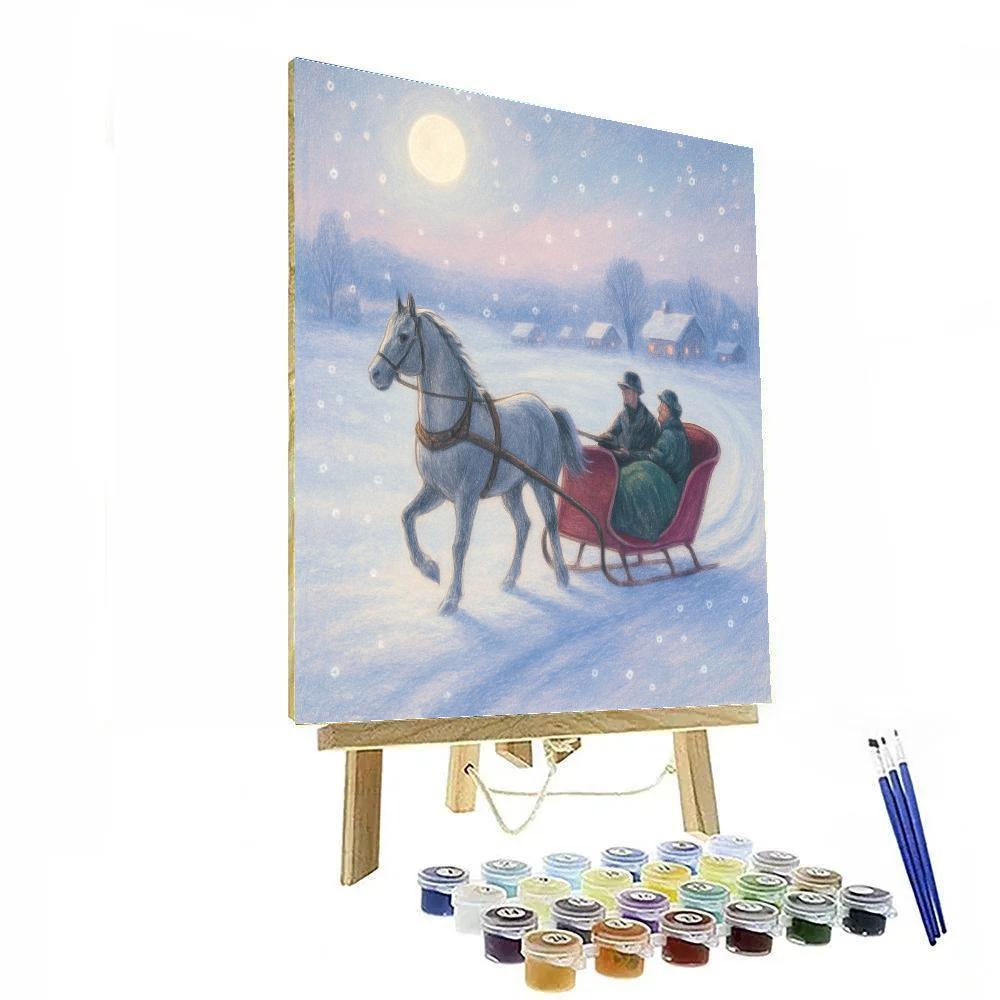 Midnight Sleigh Ride Over Sleeping Fields DIY paint by numbers