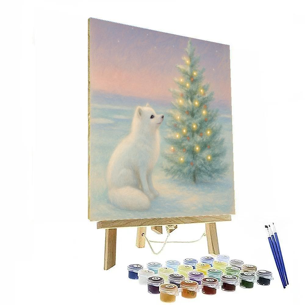Polar Fox By The Northern Fir paint by number