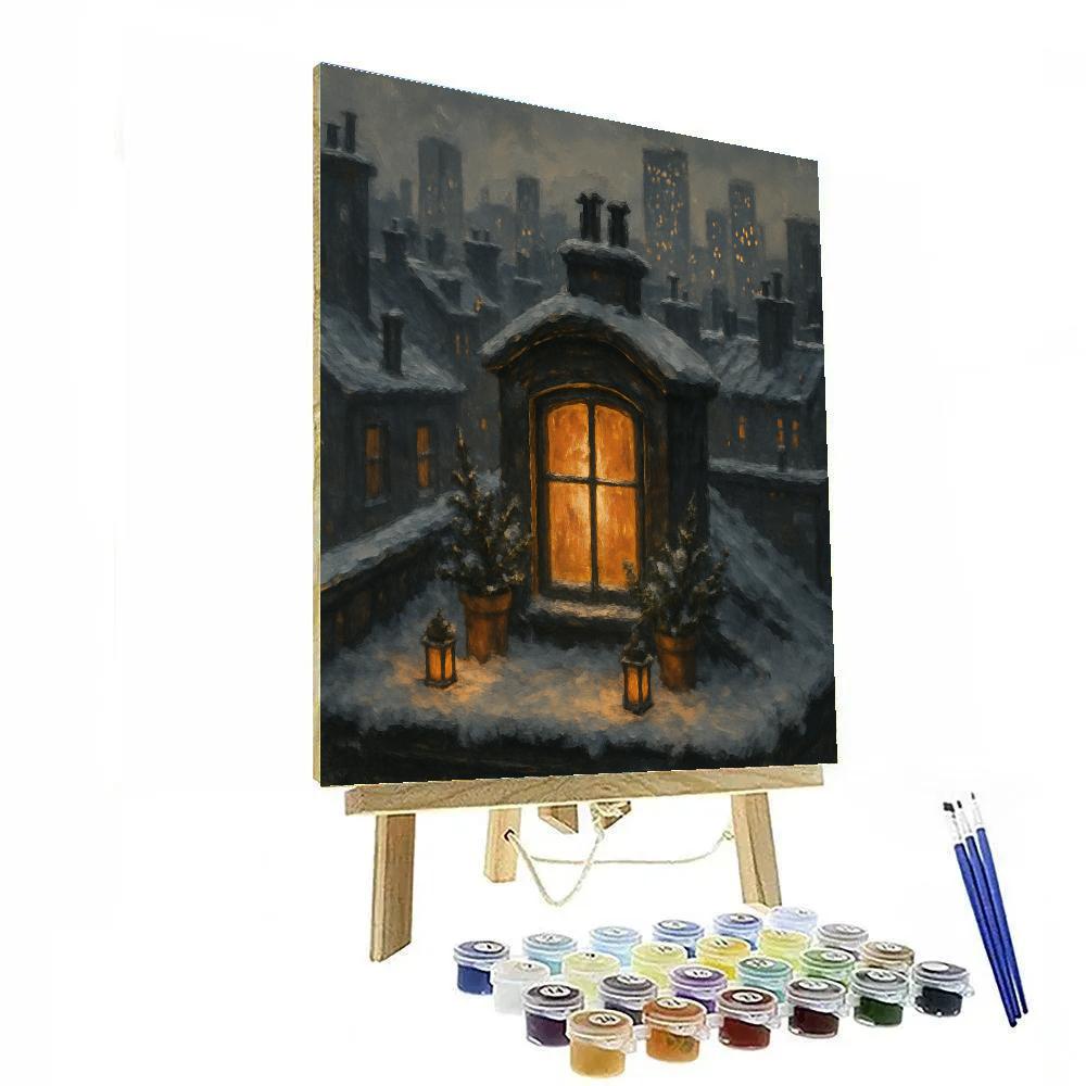 Warm Window Of The City Rooftop Paint by numbers art